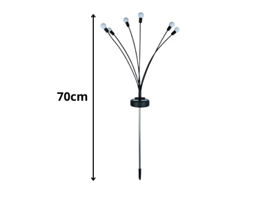 Verk 12397 Solárne záhradné svietidlá so senzorom súmraku, 6 LED, 70 cm, 2 ks