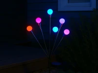 Verk 12396 Solárne LED záhradné svietidlá, 6 RGB guličiek, 70 cm, 2 ks