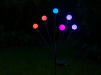 Verk 12396 Solárne LED záhradné svietidlá, 6 RGB guličiek, 70 cm, 2 ks