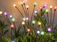 Verk 12396 Solárne LED záhradné svietidlá, 6 RGB guličiek, 70 cm, 2 ks