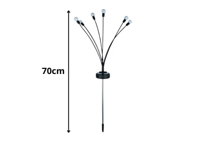 Verk 12396 Solárne LED záhradné svietidlá, 6 RGB guličiek, 70 cm, 2 ks