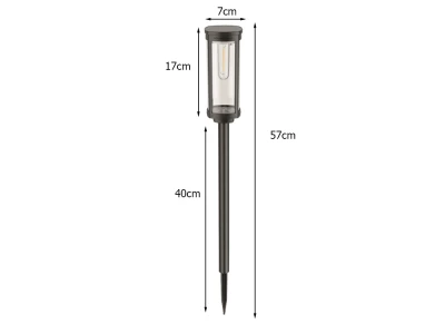 Verk 12400 Solární zahradní LED lampa se senzorem soumraku, 57 cm