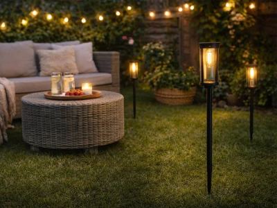 Verk 12400 Solární zahradní LED lampa se senzorem soumraku, 57 cm