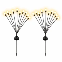 Verk 12397 Solární zahradní lampy se senzorem soumraku 8 LED, 70 cm, 2 ks