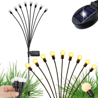 Verk 12397 Solární zahradní lampy se senzorem soumraku 8 LED, 70 cm, 2 ks