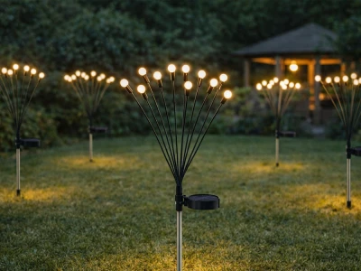 Verk 12397 Solární zahradní lampy se senzorem soumraku 8 LED, 70 cm, 2 ks