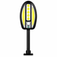 Verk 12457 Solární LED COB nástěnná lampa s PIR senzorem, 3000 mAh, černá