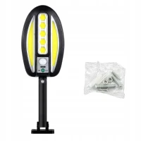 Verk 12457 Solární LED COB nástěnná lampa s PIR senzorem, 3000 mAh, černá