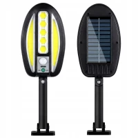 Verk 12457 Solární LED COB nástěnná lampa s PIR senzorem, 3000 mAh, černá