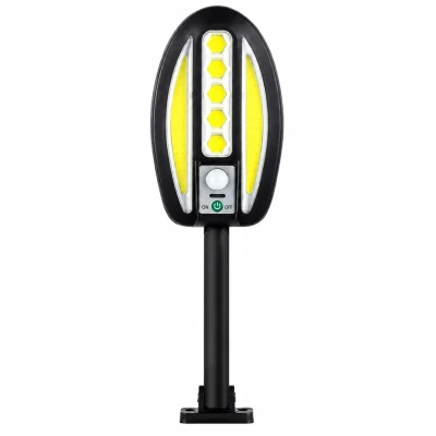 Verk 12457 Solární LED COB nástěnná lampa s PIR senzorem, 3000 mAh, černá