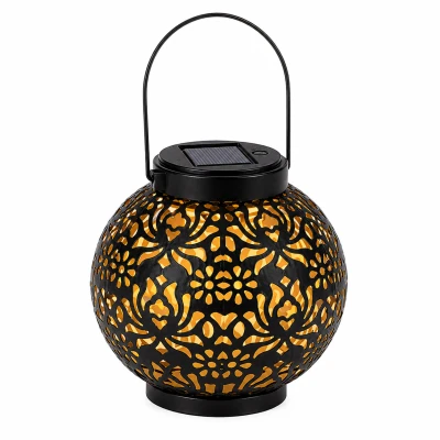 Verk 12408 Solární LED závěsný lampion se senzorem soumraku, černý