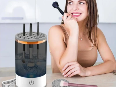 Verk 24525 Stojan na čištění štětců a kosmetických houbiček, USB, černý
