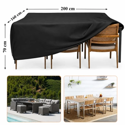RealG RC-K-2425 Krycí plachta na zahradní nábytek 200 x 160 x 70 cm, černá