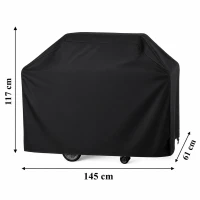RealG RC-K-2429 Ochranná plachta na záhradný gril 145 x 117 x 61 cm, čierna