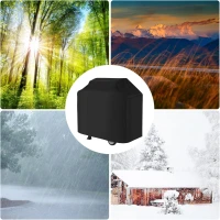 RealG RC-K-2429 Ochranná plachta na záhradný gril 145 x 117 x 61 cm, čierna