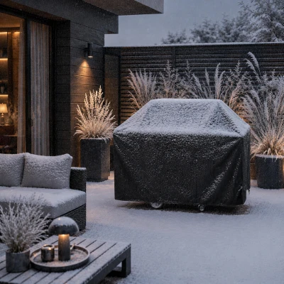 RealG RC-K-2429 Ochranná plachta na záhradný gril 145 x 117 x 61 cm, čierna