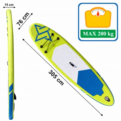 RealG RC-K-2286 SUP paddleboard s príslušenstvom, 305 cm, žltý