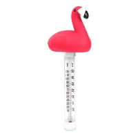 RealG RC-K-1771 Plovoucí bazénový teploměr Plameňák se šňůrkou