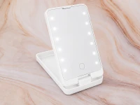 Verk 27634 Kozmetické zrkadlo s LED osvetlením, skladacie, USB, biele
