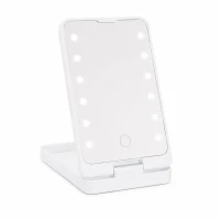 Verk 27634 Kozmetické zrkadlo s LED osvetlením, skladacie, USB, biele