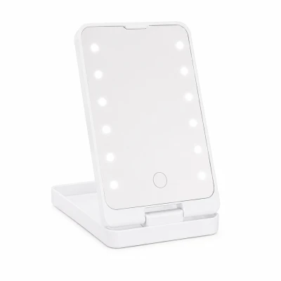 Verk 27634 Kozmetické zrkadlo s LED osvetlením, skladacie, USB, biele
