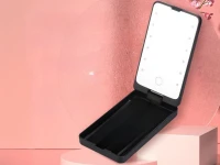 Verk 27634 Kosmetické zrcátko s LED osvětlením, skládací, USB, černé