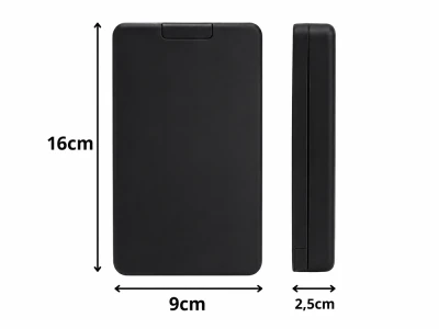 Verk 27634 Kosmetické zrcátko s LED osvětlením, skládací, USB, černé