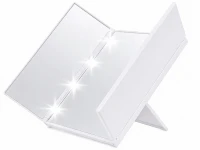 Verk 27635 Skladacie kozmetické zrkadlo so stojanom a LED osvetlením, biele
