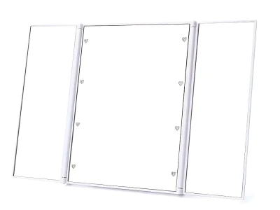 Verk 27635 Skladacie kozmetické zrkadlo so stojanom a LED osvetlením, biele