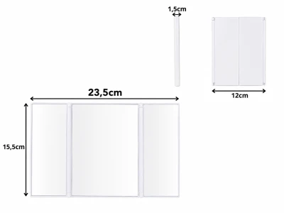 Verk 27635 Skladacie kozmetické zrkadlo so stojanom a LED osvetlením, biele