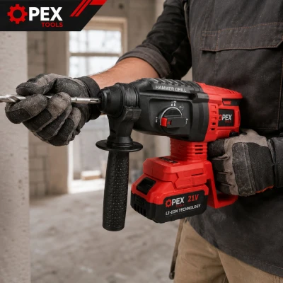 Opex Tools 28008 Akumulátorové vrtací kladivo SDS + 21 V - 2x 3 Ah Li-Ion, kufr