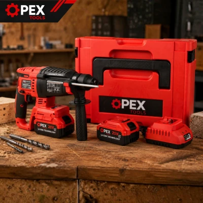 Opex Tools 28008 Akumulátorové vrtací kladivo SDS + 21 V - 2x 3 Ah Li-Ion, kufr