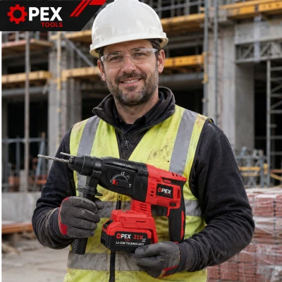 Opex Tools 28008 Akumulátorové vrtací kladivo SDS + 21 V - 2x 3 Ah Li-Ion, kufr