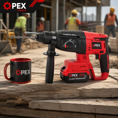 Opex Tools 28008 Akumulátorové vrtací kladivo SDS + 21 V - 2x 3 Ah Li-Ion, kufr