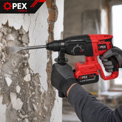 Opex Tools 28008 Akumulátorové vrtací kladivo SDS + 21 V - 2x 3 Ah Li-Ion, kufr