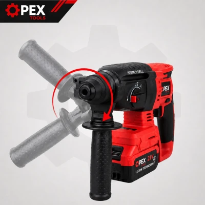 Opex Tools 28008 Akumulátorové vrtací kladivo SDS + 21 V - 2x 3 Ah Li-Ion, kufr
