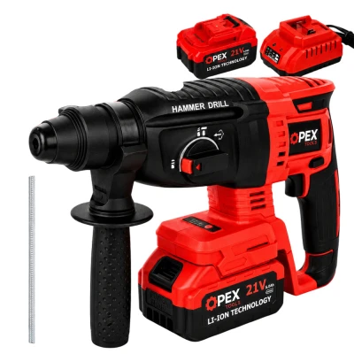 Opex Tools 28008 Akumulátorové vrtací kladivo SDS + 21 V - 2x 3 Ah Li-Ion, kufr