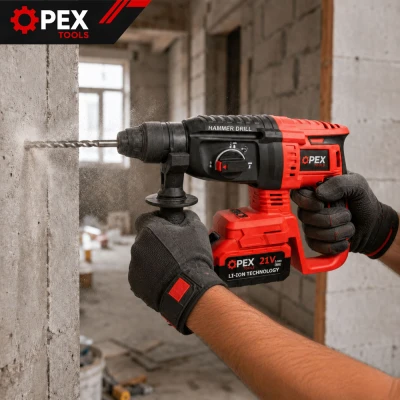 Opex Tools 28008 Akumulátorové vrtací kladivo SDS + 21 V - 2x 3 Ah Li-Ion, kufr