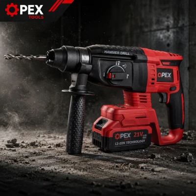 Opex Tools 28008 Akumulátorové vrtací kladivo SDS + 21 V - 2x 3 Ah Li-Ion, kufr