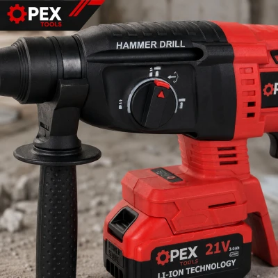 Opex Tools 28008 Akumulátorové vrtací kladivo SDS + 21 V - 2x 3 Ah Li-Ion, kufr