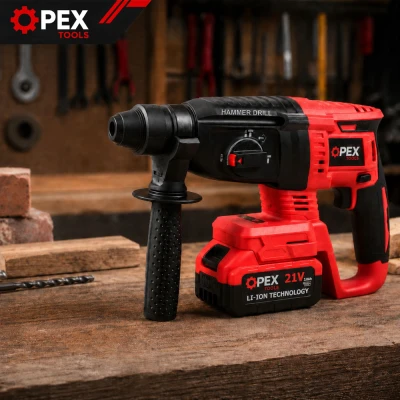 Opex Tools 28008 Akumulátorové vrtací kladivo SDS + 21 V - 2x 3 Ah Li-Ion, kufr