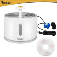 Purlov 27856 Fontána pre domáce zvieratá s filtrom a LED osvetlením, 2,4 l 