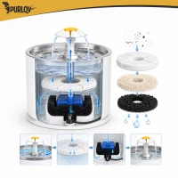 Purlov 27856 Fontána pre domáce zvieratá s filtrom a LED osvetlením, 2,4 l 