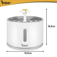 Purlov 27856 Fontána pre domáce zvieratá s filtrom a LED osvetlením, 2,4 l 