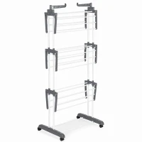 RealG RC-K-2419 Skládací sušák na prádlo 4patrový, nosnost 50 kg, s kolečky