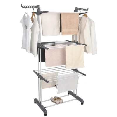 RealG RC-K-2419 Skládací sušák na prádlo 4patrový, nosnost 50 kg, s kolečky