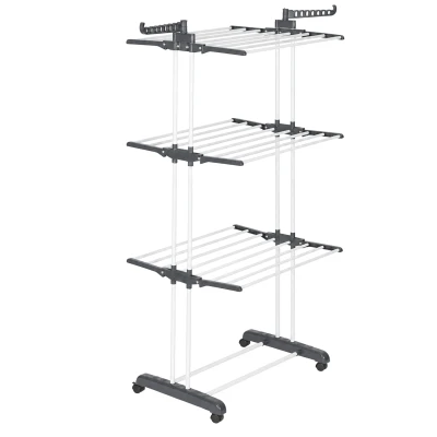 RealG RC-K-2419 Skládací sušák na prádlo 4patrový, nosnost 50 kg, s kolečky
