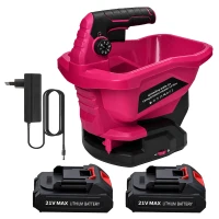 RealG RC-K-2346 Aku rozmetač hnojiva, osiva a soli 21 V, 3,3 l, růžový