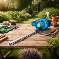 RealG RC-K-2312 Akumulátorové nožnice na živý plot 21 V, rezačka 38 cm, 2x akumulátor, modré