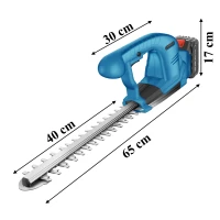 RealG RC-K-2312 Akumulátorové nožnice na živý plot 21 V, rezačka 38 cm, 2x akumulátor, modré